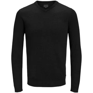 JACK & JONES Essential Basic Knitted Pullover Mit V-ausschnitt Black M