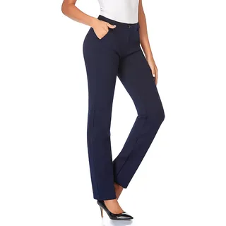 Tapata Damen 71cm/76cm/81cm/86cm Gerade Stretch-Hose mit Taschen Für Büro Geschäft Alltag, Tall/Lang/Regulär/Petite Hose 76cm, Navy Blau, M - M / 30L