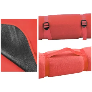 Picknickdecke 130x150cm Wasserdicht Stranddecke Strandmatte Campingdecke Reisedecke Spielunterlage Decke Festival Picknick Camping Gartenparty Tragegriff  - Rot