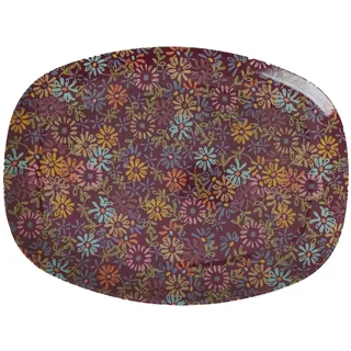 Rice Melamin Rectangular Plate (Wild Vintage Flower)