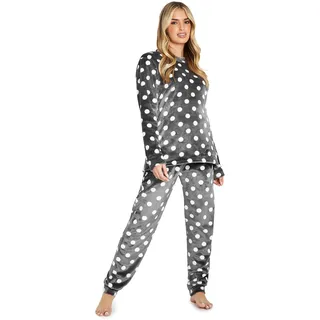 CityComfort Fleece Womens Pyjamas Set Long Sleeve Fluffy Loungewear Adults Teenagers, Winter PJs Warm Nightwear, Gifts for Her - M
