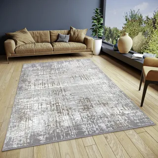 HANSE HOME Abstract beige (creme,grau), B:120cm H:13mm L:170cm, Polyester, Teppiche, Teppich, strapazierfähig, pflegeleicht, robust, glänzend