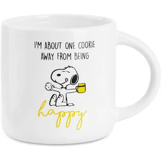 Peanuts Snoopy Kaffeetasse Keramik, Niedliche Cappuccino Tasse oder Tee Tasse, Geschenk für Frauen & Teenager (Weiß/Gelb Kaffee 400ml)