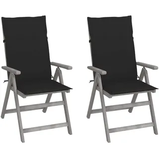 vidaXL Gartenstuhl 55 x 85 x 20 cm braun 2 St.