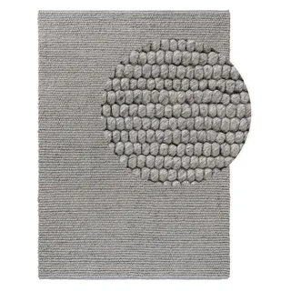 benuta Pure Wollteppich Beads Grau 120x170 cm - Naturfaserteppich aus Wolle