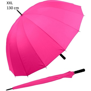 iX-brella Langregenschirm leichter Fiberglas Golf-Partnerschirm XXL 16teilig, riesengroß rosa