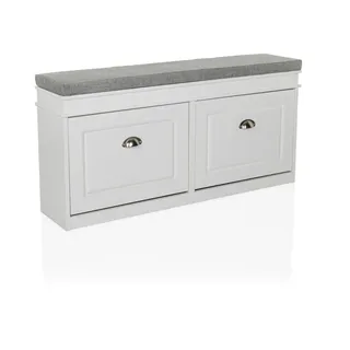 hjh living Estha I 104 x 20 x 47,5 cm Sitzbank grau/weiß