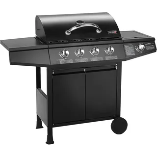 TAINO BASIC 4+1 BBQ Gasgrill Grillwagen Edelstahl-Brenner + Seitenkocher Grill T