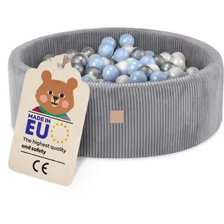 Misioo Bällebad mit Schaumstoff-Füllung - 90x30cm - 200 Bälle - Hochwertige Bällebad Bälle für Kinder- - Weiches und Sicheres Spielzeug - Waschbar