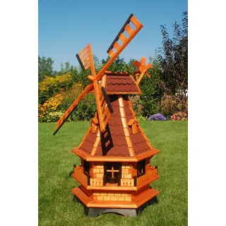 DSH DEKO SHOP HANNUSCH Gartenfigur Gartenwindmühle WM 95 bitum, Norddeutsche Windmühle Gesamthöhe: 100 cm rot