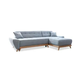 miuform Eckcouch Polyester 4-Sitzer Hellblau