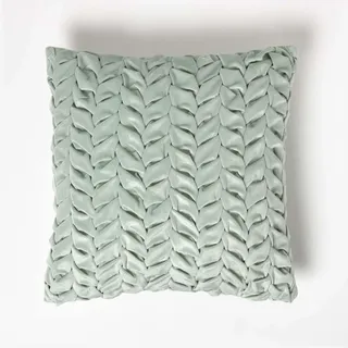 Homescapes Grace Samt-Kissen 45 x 45 cm Mintgrün