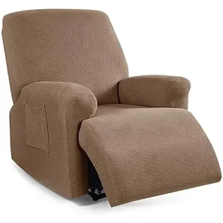 Sesselbezug für Relaxsessel 4 Stück Sessel-Überwürfe Sesselschoner Weich Antirutsch Jacquard Relaxsessel Bezug 1-Sitzer Husse für Relaxsessel Komplett Bezug für Fernsehsessel (Beige) ( Color : I )