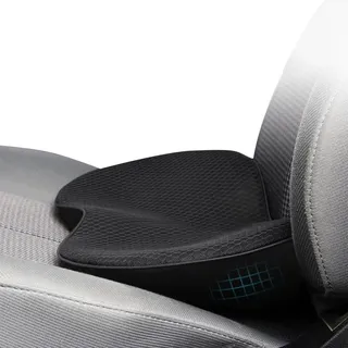 UUE Autositzkissen,Ergonomisches Sitzkissen für Auto, Bürostuhl, Steißbeinkissen, Orthopädisches Keilkissen, Rückenkissen, mit Abnehmbarer & Waschbarer Bezug, Schwarz Memory Foam Autositzauflage