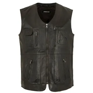 Maddox Lederweste Gero MADDOX - Herren Lederweste Lammnappa dunkelbraun braun 66