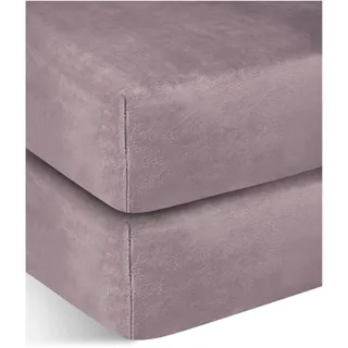 ASPERO Spannbettlaken Flanell 100 x 200 cm rosa 2 St.