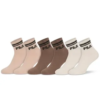 Fila UNISEX QUARTER PLAIN SOCKS 6-Paar Braun 35-38