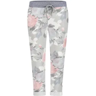 Mississhop Damen Hose Blumen Jogginghose Baumwolle Freizeithose Boyfriend Blumenprint - Einheitsgröße