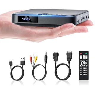 DESOBRY Mini DVD Player für TV, HD 1080P HDMI Mit Allen Regionen, USB/TF-Karteneingang, Fernbedienung, Unterstützt PAL/NTSC