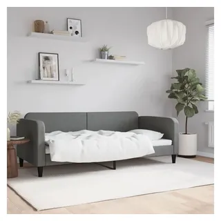 furnicato Bett Dunkelgraues 2-in-1-Tagesbett 223 x 100 x 75 cm (1-tlg), Gepolstertes Schlafsofa aus Massivholz und Metall für das Schlafzimmer grau