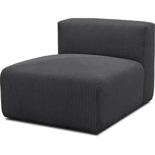 DOMO. collection Sessel Element Malia, Modulsofa, Cord Sofa Modul, Couch, 85 x 108 cm in weichem Cord anthrazit