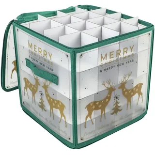 BommFu 64-Fach Weihnachtskugel-Aufbewahrungsbox | Mit Trennwänden Für Zuhause & Wohnung - Praktische Weihnachtsaufbewahrung Für Christbaumkugeln Stabiler Organizer