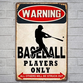 Qianbaiuk Baseball Metallschild,Warnung Baseballspieler Nur Alle Andere werden geschlagen werden,Vintage Retro Metallschild Baseball Poster,Home Wall Art Dekor (8×12 Zoll)