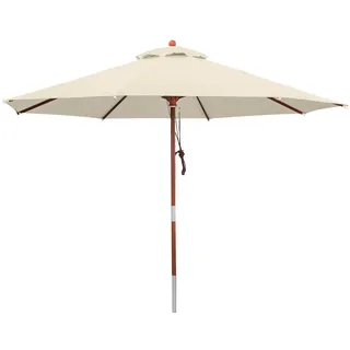 anndora® Sonnenschirm Gartenschirm 3,5 m rund - UV Schutz + Winddach - Natural