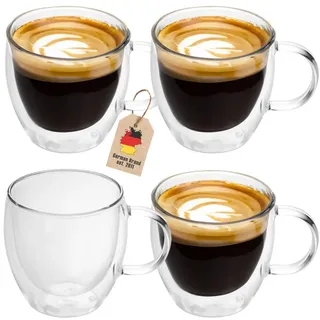 Intirilife Doppelwandiges Thermoglas 0,1 l 4 St.