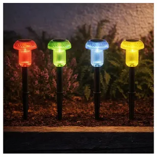 GLOBO Solarleuchte Kunststoff H 13,7 cm 4er Set schwarz