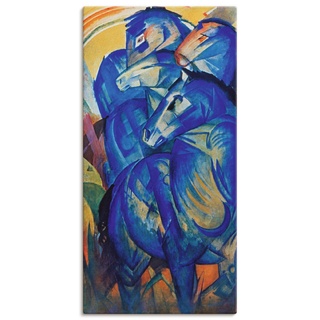ARTland Leinwandbild Wandbild Bild auf Leinwand 20x40 cm Wanddeko Abstrakte Kunst Tiere Turm der blauen Pferde 1913 Expressionismus Franz Marc T7IL