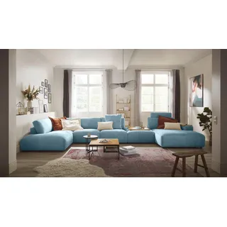 Musterring Wohnlandschaft Cord 2-Sitzer Blau