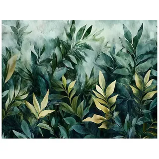 WallArena Fototapete grün Papier, Baum/Pflanze/Natur, Rechteckig, 350x250 cm, FSC 100%, Tapeten - Wandverkleidungen, Fototapeten
