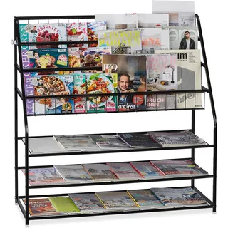Relaxdays Zeitschriftenregal Schwarz