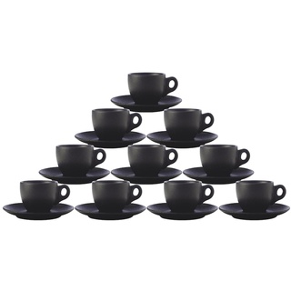 Maxwell & Williams Caviar Black Espressotassen mit Untertassen 10er Set Geschirr