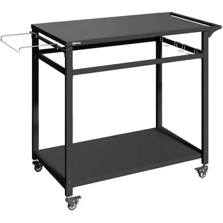 Outsunny Grillwagen, Schwarz Metall, 50.5x88x113 cm Grills & Outdoor-Küchen, Holzkohlegrills
