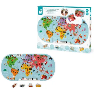 Janod Puzzle Welt, 28 Puzzleteile, für die Badwanne bunt