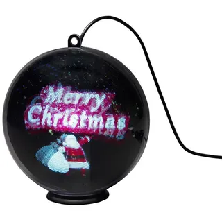 Konstsmide Weihnachtsbeleuchtung  Hologrammkugel 3D Merry Christmas 64 Dioden