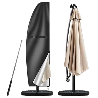 wiipara Sonnenschirm Schutzhülle 2-3 M Sonnenschirmhülle (205x25/57/48 cm) | Reißfest, Wasserdicht & UV-Schutz, Ampelschirm Hülle mit Stab, Wetterfeste Oxford-Stoff Abdeckhauben, Gartenschirm Abdeckung