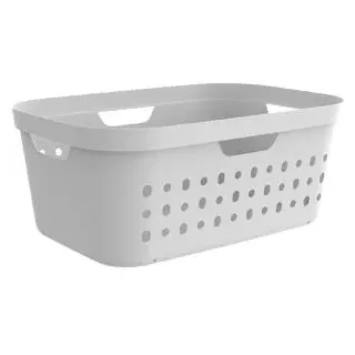 Rotho Wäschekorb Jona, weiß, mit 4 Griffen, aus Kunststoff, 56,6x23,3x38,5 cm, 39 Liter