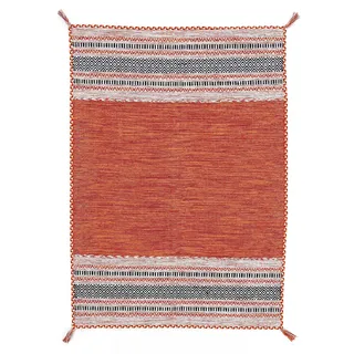 carpetfine Kelim Azizi Wendeteppich 80 x 150 cm Orange