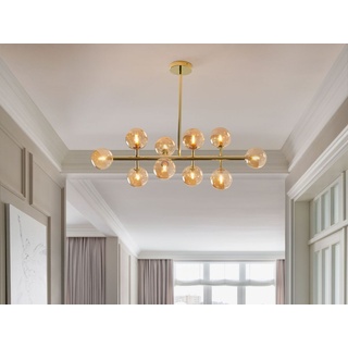 BELIANI Hängeleuchte mit 10 goldfarbenen Stahllampen Wohnzimmer Esszimmer modern minimalistisch