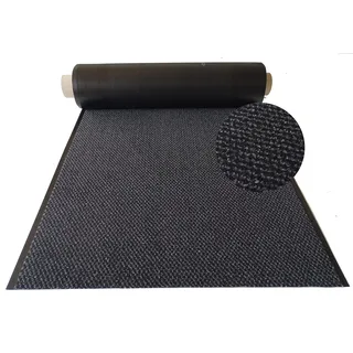 MERTEX Schmutzfangläufer Meterware 120 cm schwarz meliert - ohne Rand an den Schnittkanten (120 x 200 cm, Dark)