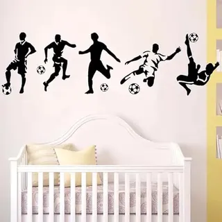 5 Stücke Fußball -Wandaufkleber, Wandaufkleber Der Sportstäbe, Wanddekorationsaufkleber, Schlafzimmer -Wandaufkleber.