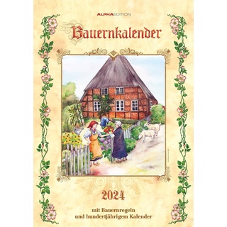 Bauernkalender 2024 - Bildkalender A3 (29,7x42 cm) - mit Feiertagen (DE/AT/CH) und Platz für Notizen - inkl. Bauernregeln - Wandkalender