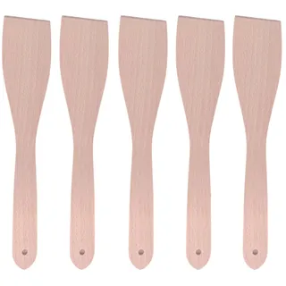 Balna Pfannenwender Holz Set 5 Stück 30 cm Buchenholz – Küchenhelfer Holzschaber Grill Wender Kochlöffel Holz Holzkochlöffel