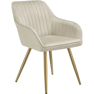 Tectake Esszimmerstuhl Marilyn gepolstert Polyester gold
