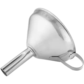 axentia Trichter mit Henkel, Edelstahl, Ø 10 cm | Küchentrichter aus Edelstahl mit Henkel, zum sauberen Umfüllen von Flüssigkeiten, ideal fürs Einkochen