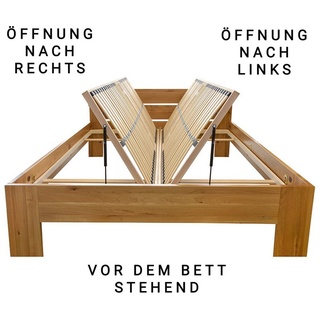 Betten-ABC Madera Lattenrost für Bettkastenfunktion – 7-Zonen, 28 Federleisten, Birkenschichtholz Größe: 80 x 200 cm, Farbe Öffnung nach Links