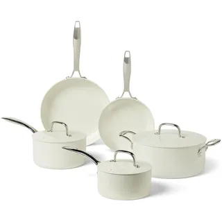 Amazon Basics Antihaft-Keramikkochgeschirr Topf-Set 8-tlg. 4 x Kochtopf + 4 x Pfanne